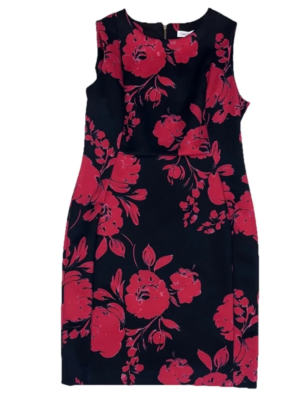 Calvin Klein Floral Sheath Dress Sz 14